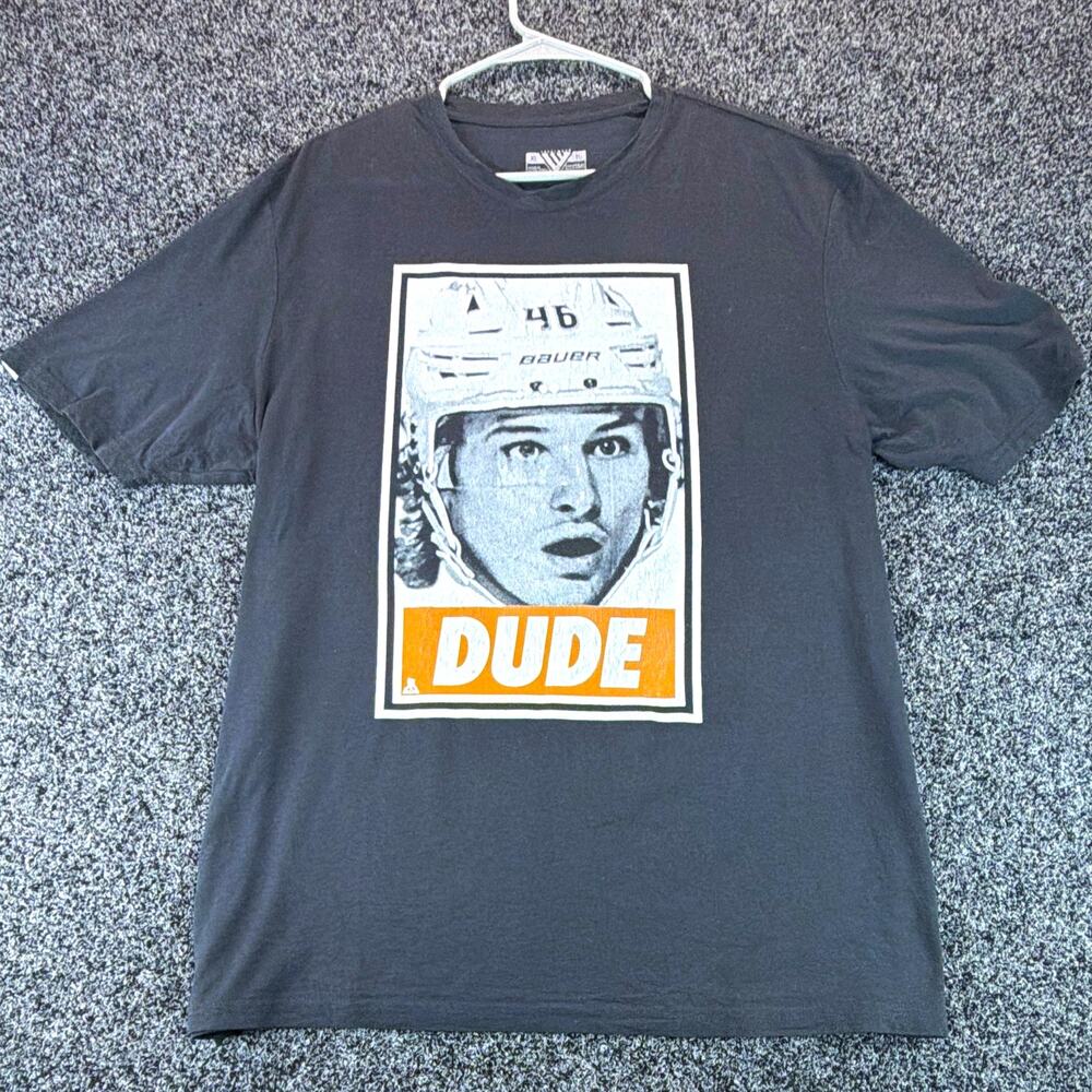 Levelwear Dude Hockey Graphic Men's Black Crew Neck Short Sleeve Knit T-Shirt XL
